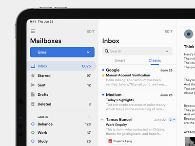 Mailbox Concept Application app application bars concept dark design email email design inbox layout mailbox platform sidebar sidebar design sidebar menu sidebar navigation sketch ui