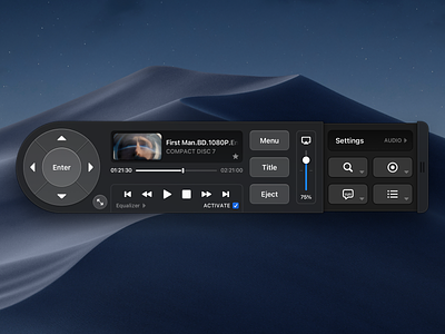 Video Player (macOS) app application audio cd concept controller dark design dvd layout movie platform play player player ui players sketch ui video videoplayer