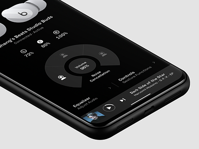 Earbuds Controller 3 app application audio battery beats concept control controller design earbud earbuds earphone headphone level platform sketch ui