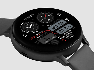 Citizen Watch Face 3 app application branding citizen clock concept design graphic design logo product samsung sketch time timer ui watch watchos