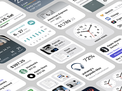 Tool Widgets 5 app apple application bedtime clock concept design finance guideline human ios panel platform shipment sketch ui widget widgets
