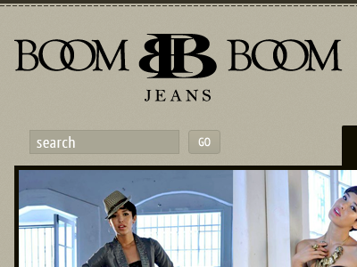 Boom Boom Jeans Web Site search apparel elegant fashion luxury shopping cart web design website