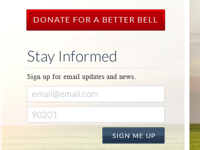 Donate & Newsletter Signup Buttons