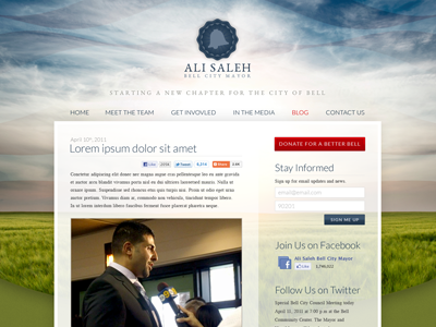 Mayor Ali Saleh Website - Header & Body