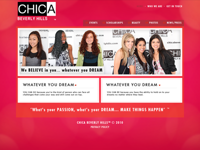 Chica Beverly Hills - Round 2 Hot Pink clean futura pink redesign web design web site
