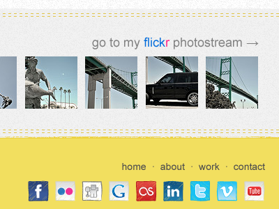 Portfolio footer | Round 1 footer footer menu portfolio stitch web site website yellow