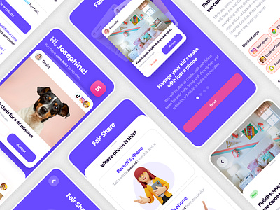 FairShare. Blocking kid's apps until tasks will be done app block cards children design family home ios kids mobile mobile app pairing swipes task manager tasks ui ux