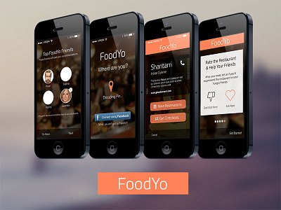 FoodYo app flat food iphone startup startupweekend ui
