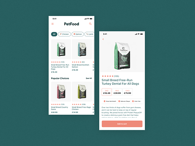 🐶Pet Food — iOS Concept App app clean design figma minimal ui