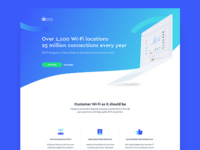 Wi-Fi Network Provider - Landing Page blue clean design gradient landing page minimal sketch app ui wi fi