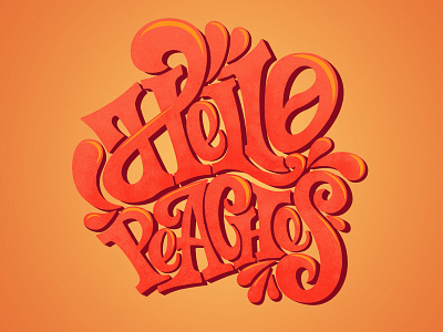 Hello Peaches design illustration lettering logo type typography vector