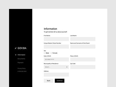 Issuance of Identity Card design government minimal ui ux web