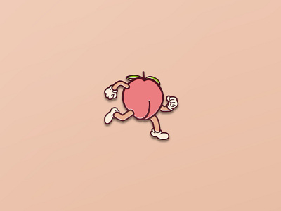 Peach Mascot Pin