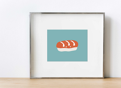 nigiri roll adobe branding charachter characterdesign design flatdesign illustration logo minimal nigiri sushi vector