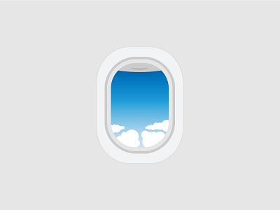 Airplane Window airplane clouds flat illustration sky travel