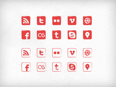 "Seal" Social Icons (PSD) icon red seal social