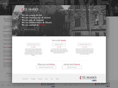 St. Mark's United Methodist Church church creative design mobile portfolio responsive ui web website
