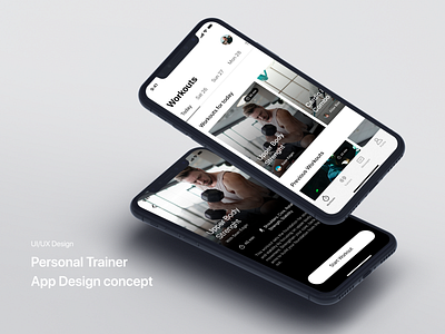 Personal Trainer App - Mobile App UI/UX Design Concept design fintess fitness fitness app fitness club mobile mobile app mobile app design mobile design mobile ui personal trainer personal training saas design trainer ui ux