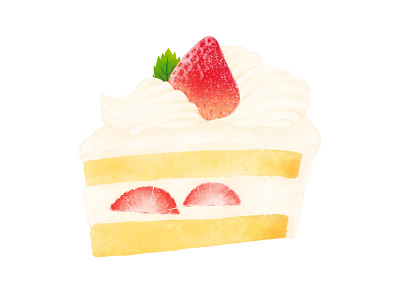 Strawberry Sponge Cake cake design food illustration strawberry strawberry sponge cake sweet