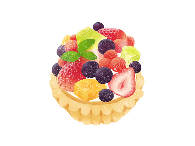 Fruit tart cake design food fruit fruit tart illustration strawberry sweet tarte