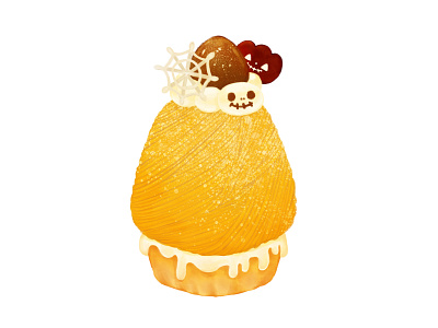 Mont Blanc cake design food halloween illustration pumpkin