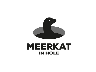 MEERKAT fun hole icon logo meerkat simple smart typography unique vector