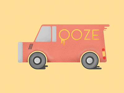 OozeTruck art branding car grain illustration illustrator logo minimal ooze photoshop pizza truck vector