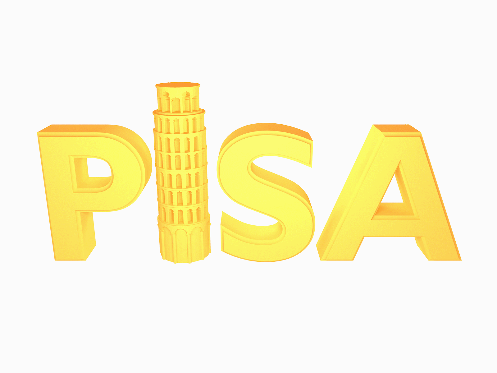 Pisa - Part 1 animation branding c4d cinema4d illustration italia italy lettering minimal pisa tower typo typogaphy vector