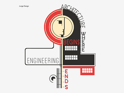 Bauhaus architecture bauhaus begins design engineering flat illustration illustrator logo minimal ui ux vector where