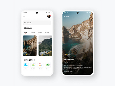 Travel App Concept design discover explore travel