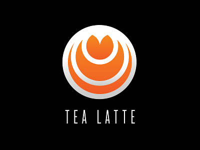 Tea Latte black branding clean coffee design flowers gradient illustration latte logo modern orange tea tulip vector