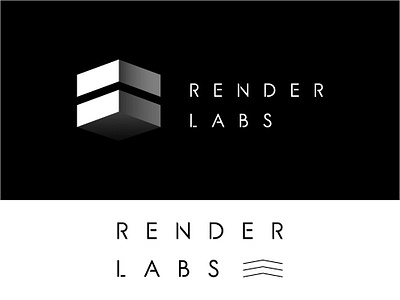 Render Labs art black branding clean design illustration labs logo modern render shadows type face vector