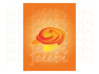 Jalebi !!! illustration jalebi orangecolor posterdeaign sweet typography
