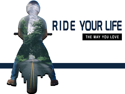 Biker Thought design double exposure illustration