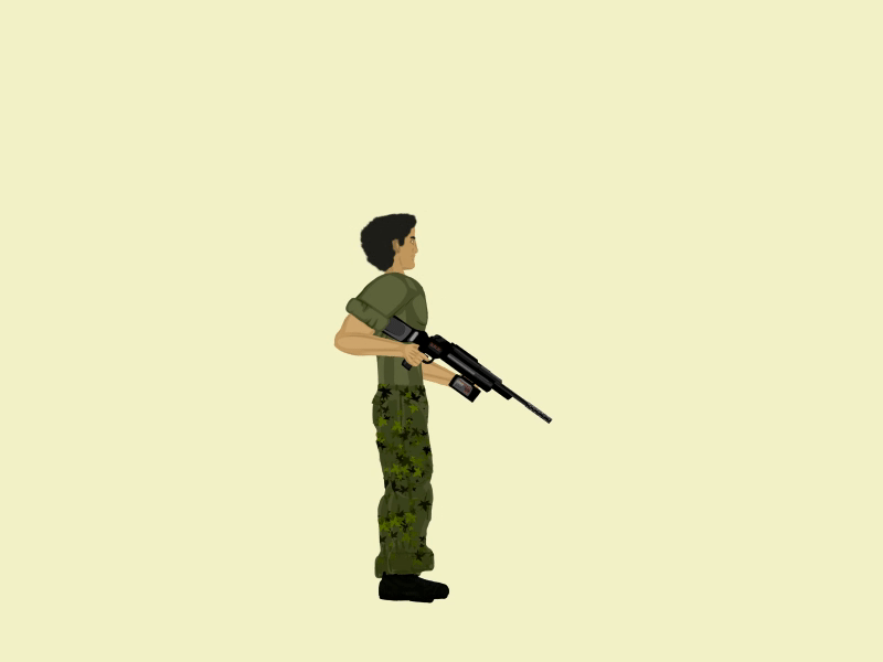 Soldier In Action!!! after effects animation walk cycle