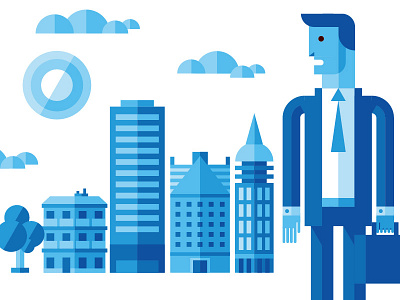 Style Test businessman city illustration vector