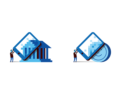 Economic digitalization bank business businessman digitalization economic finances icon icons illustration vector