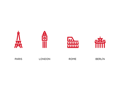Tiny City Icons buildings city icons linear monuments