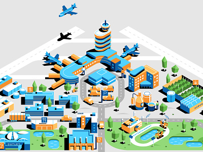 Edmonton Airport Map airport flat hotel icon isometric map design maps shooping vector