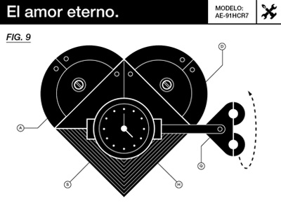 Eternal Love. Manual de ilusiones. black white heart illustration love poetagrafico vector