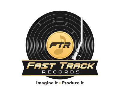 Fast Track Records - winning logo design harmony logo music note records sing song sound track vector voice