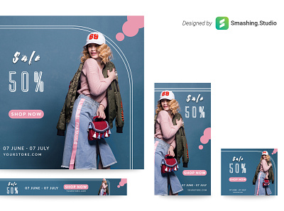 Free Fashion Web Banner Set ads advertising agency banners banners pack banners set clear design clothes creative flat free