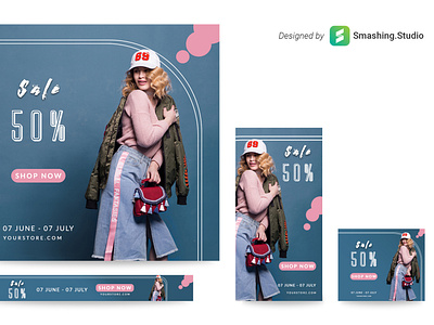 Free Fashion Web Banner Set ads advertising agency banners banners pack banners set clear design clothes creative flat free