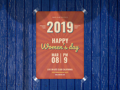 Women's Day Flyer Retro Print Ready