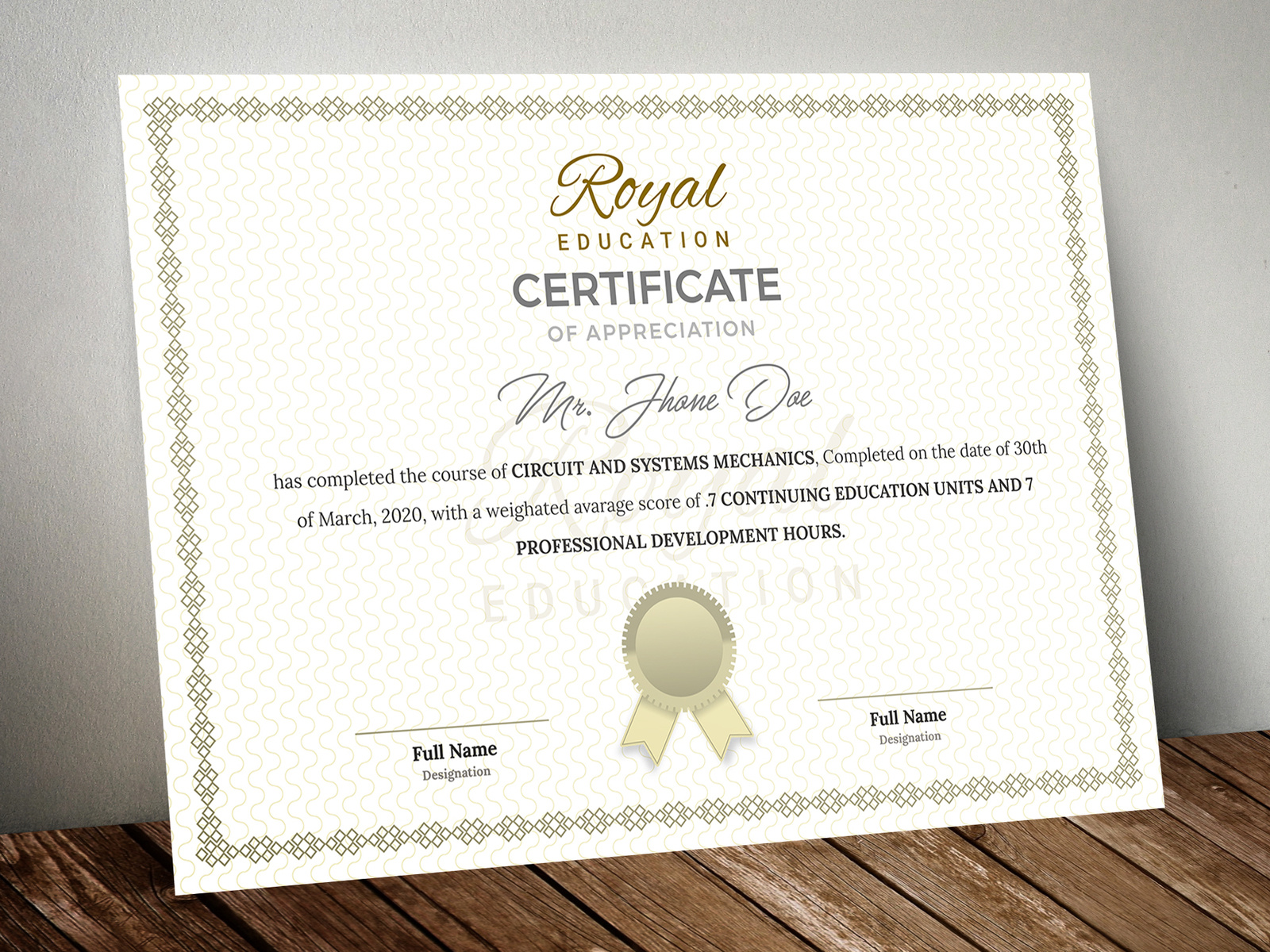 Certificate Template - Traditional by Smashing Studio on Dribbble