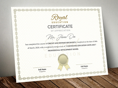 Certificate Template - Traditional border certificate classical currency decorative diploma graduation guilloche ornament rosette security paper voucher