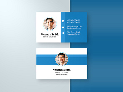 Corporate Business card Template & Mock-up blue business card businesscard card mock up template