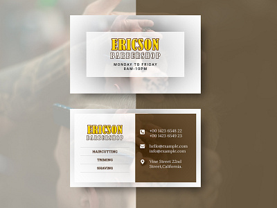 Barbershop Business card & Mock-up