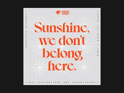 Sunshine, we don't belong here ☀️ abstract album art album cover branding design geometric geometric art geometry illustration layout design music music artwork record label sunshine symbol typographic poster typography typography design typography poster