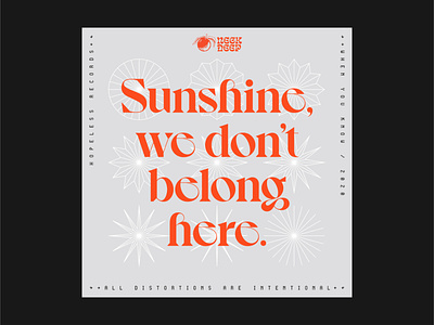 Sunshine, we don't belong here ☀️